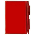 Note Pad & Pen - Translucent Red Cover
